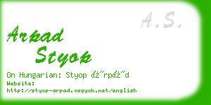 arpad styop business card